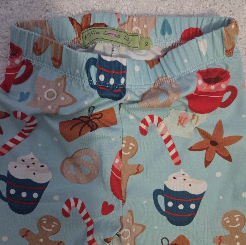 Girls Festive Blue and Red Panta